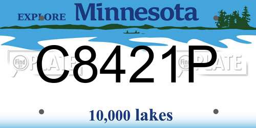 C8421P Minnesota License Plate
