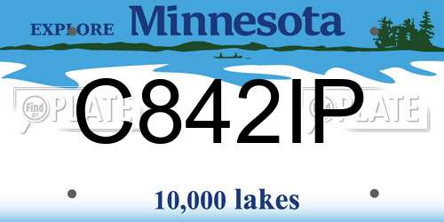 C842IP Minnesota License Plate