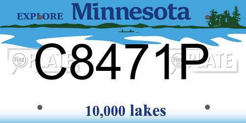 C8471P Minnesota License Plate