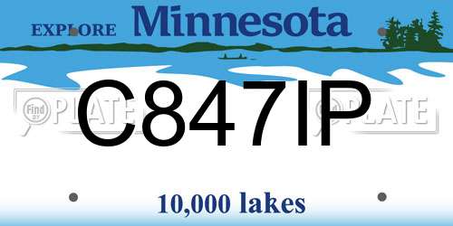 C847IP Minnesota License Plate