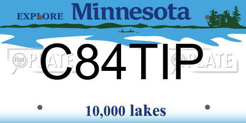 C84TIP Minnesota License Plate