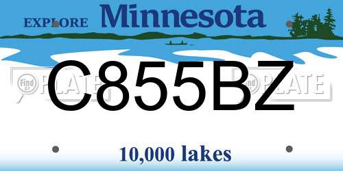 C855BZ Minnesota License Plate