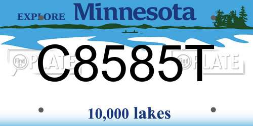 C8585T Minnesota License Plate