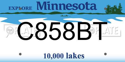 C858BT Minnesota License Plate