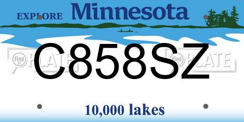 C858SZ Minnesota License Plate