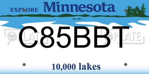 C85BBT Minnesota License Plate