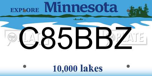 C85BBZ Minnesota License Plate