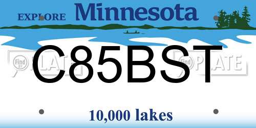 C85BST Minnesota License Plate