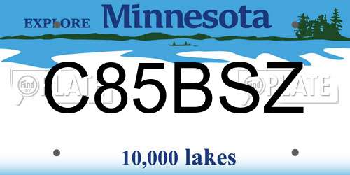 C85BSZ Minnesota License Plate