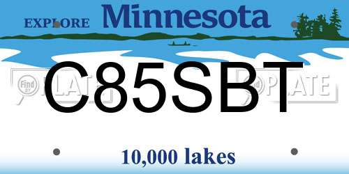 C85SBT Minnesota License Plate