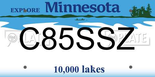 C85SSZ Minnesota License Plate