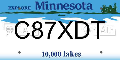 C87XDT Minnesota License Plate