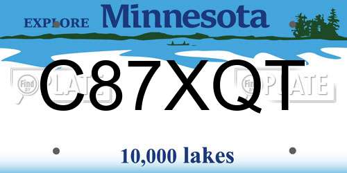 C87XQT Minnesota License Plate