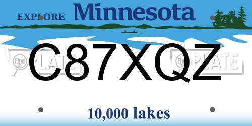 C87XQZ Minnesota License Plate