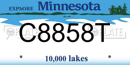 C8858T Minnesota License Plate