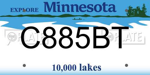 C885BT Minnesota License Plate