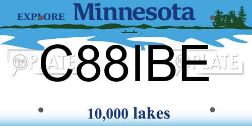 C88IBE Minnesota License Plate
