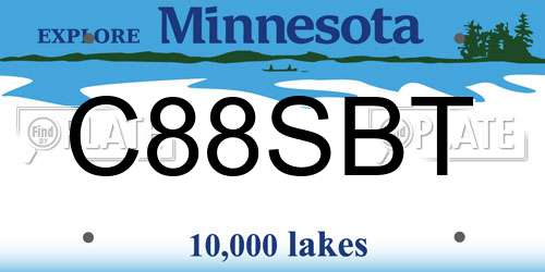 C88SBT Minnesota License Plate