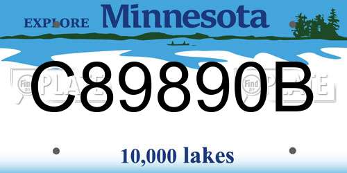 C89890B Minnesota License Plate
