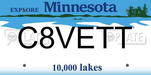 C8VETT Minnesota License Plate