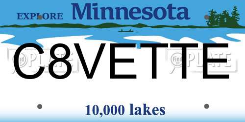 C8VETTE Minnesota License Plate