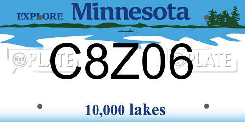 C8Z06 Minnesota License Plate