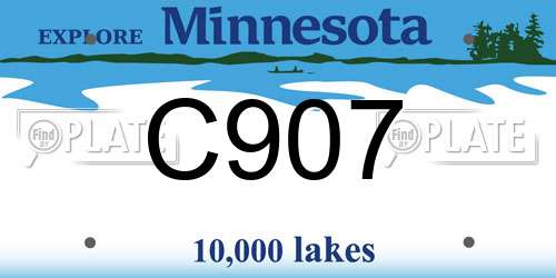 C907 Minnesota License Plate