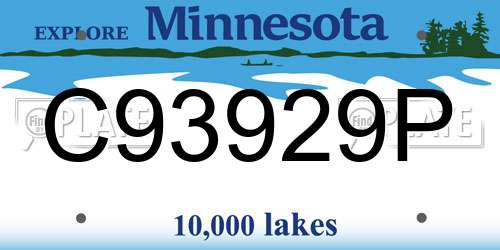 C93929P Minnesota License Plate
