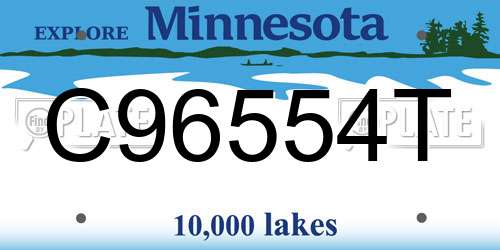 C96554T Minnesota License Plate