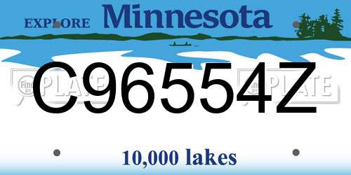 C96554Z Minnesota License Plate
