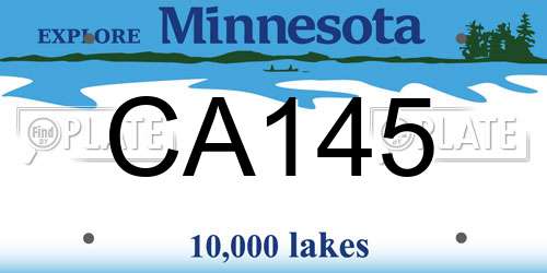 CA145 Minnesota License Plate