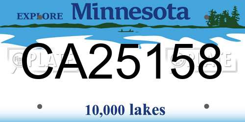 CA25158 Minnesota License Plate