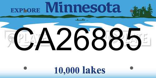 CA26885 Minnesota License Plate