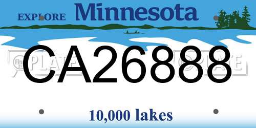 CA26888 Minnesota License Plate