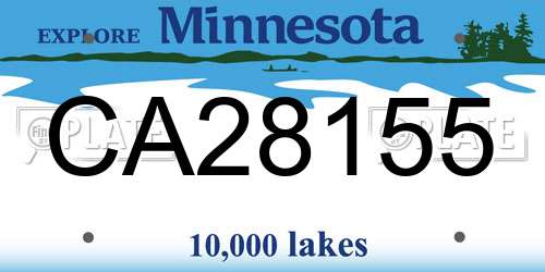 CA28155 Minnesota License Plate