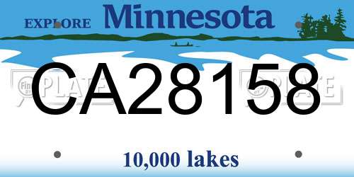 CA28158 Minnesota License Plate