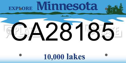 CA28185 Minnesota License Plate
