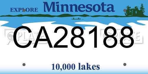 CA28188 Minnesota License Plate