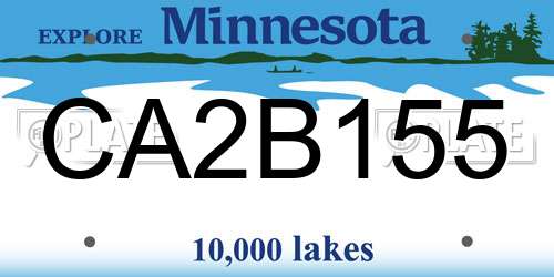 CA2B155 Minnesota License Plate