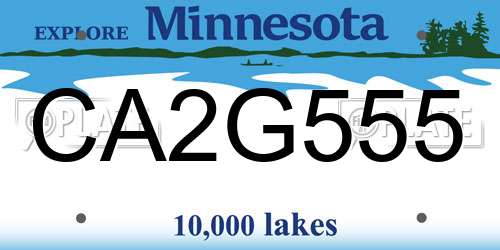 CA2G555 Minnesota License Plate