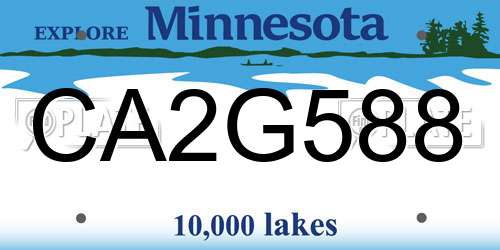CA2G588 Minnesota License Plate