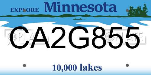 CA2G855 Minnesota License Plate
