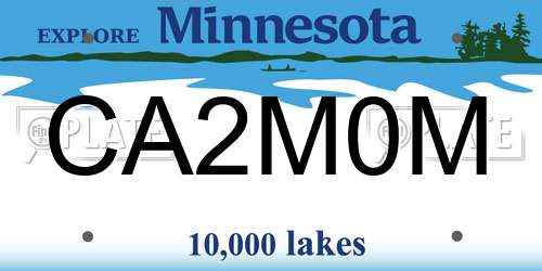 CA2M0M Minnesota License Plate