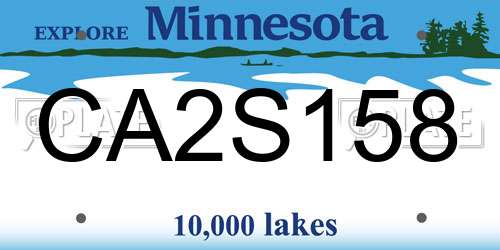 CA2S158 Minnesota License Plate