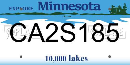 CA2S185 Minnesota License Plate
