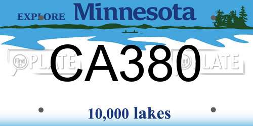 CA380 Minnesota License Plate