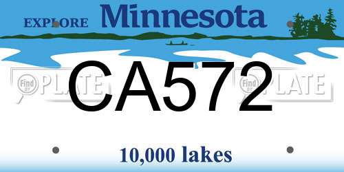 CA572 Minnesota License Plate