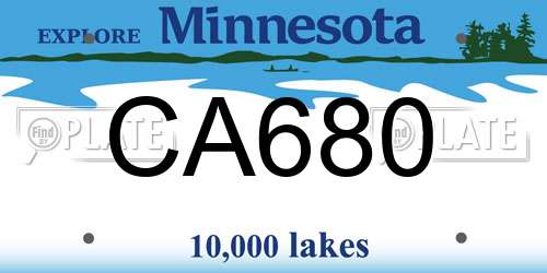 CA680 Minnesota License Plate