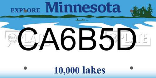 CA6B5D Minnesota License Plate