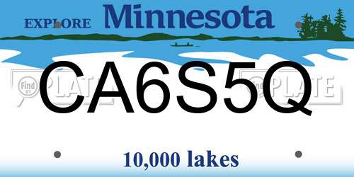 CA6S5Q Minnesota License Plate